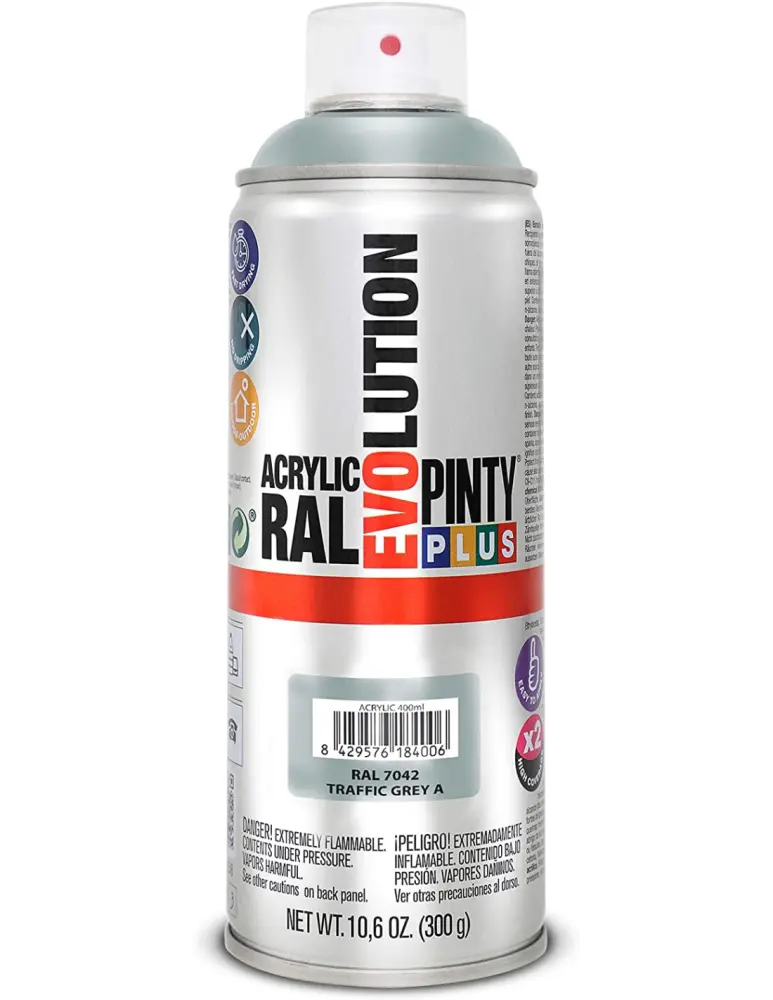 Spray acrilico brillante pintyplus ral 400 ml (ral 7042 gris tráfico ) Novasol