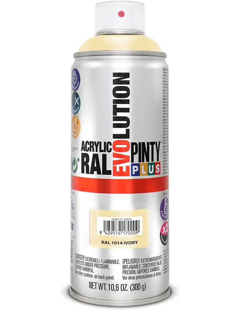 Spray acrilico brillante pintyplus ral 400 ml (ral 1014 marfil) Novasol