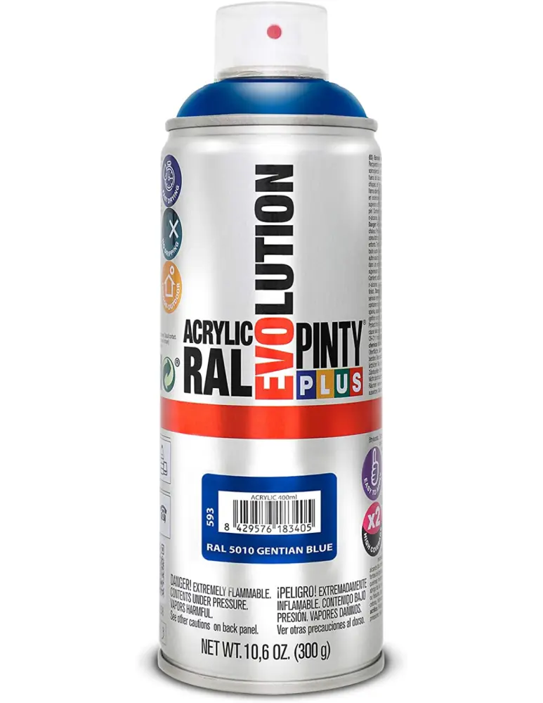 Spray acrilico brillante pintyplus ral 400 ml (ral 5010 azul genciana) Novasol
