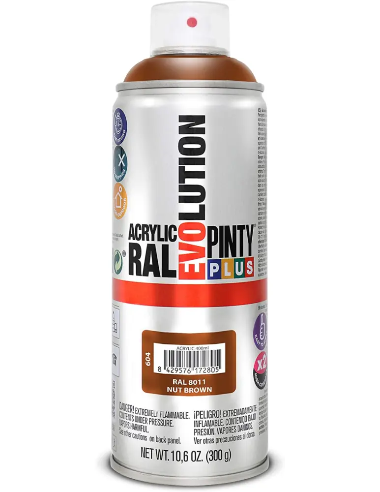 Spray acrilico brillante pintyplus ral 400 ml (ral 8011 pardo nuez) Novasol