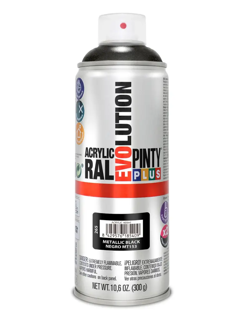 Spray pintura metalizada pintyplus 400 ml (negro mt153) Novasol