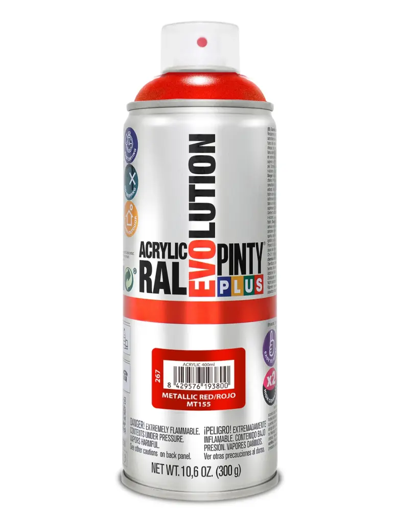 Spray pintura metalizada pintyplus 400 ml (rojo metalizado mt155) Novasol