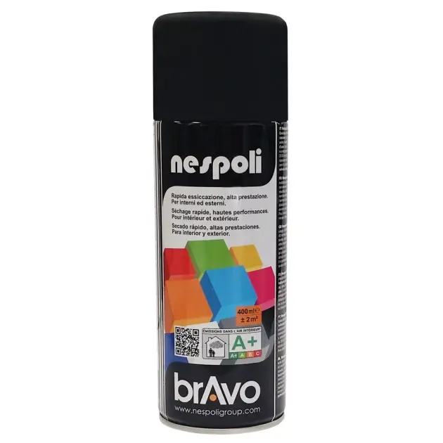 Spray esmalte acrílico negro brillo 400 ml