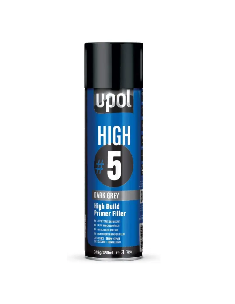 Spray aparejo alto espesor high 5 gris oscuro 450 ml U-pol