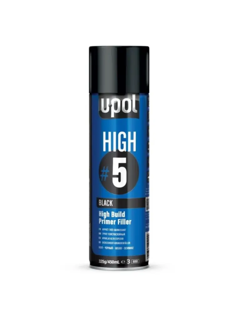 Spray aparejo alto espesor high 5 negro 450 ml U-pol