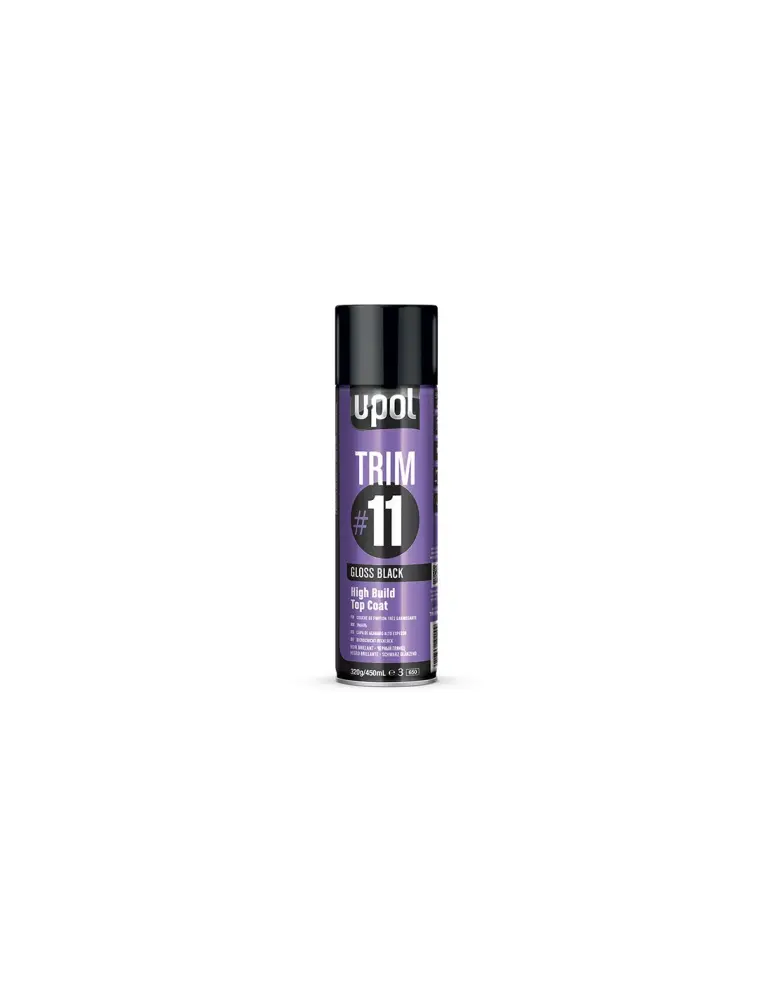 Spray premium trim 11 negro brillante u-pol 450 ml