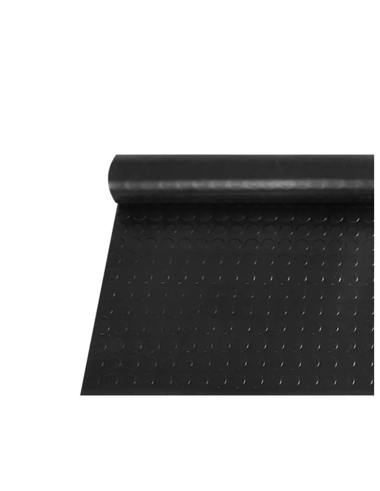 Jardin202 - suelo goma circulo negro - rollo 3 mm 15 x 2 m