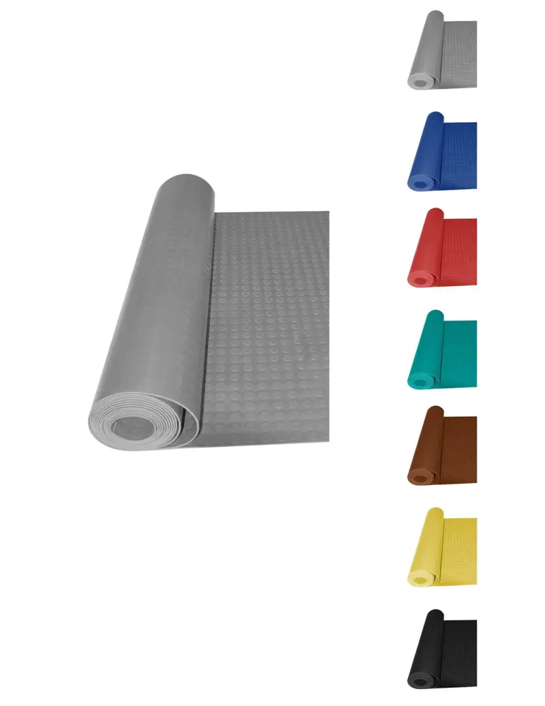 Rollo: 1x10 metros - gris - pavimento de círculos - suelo de caucho - colo Jardin202