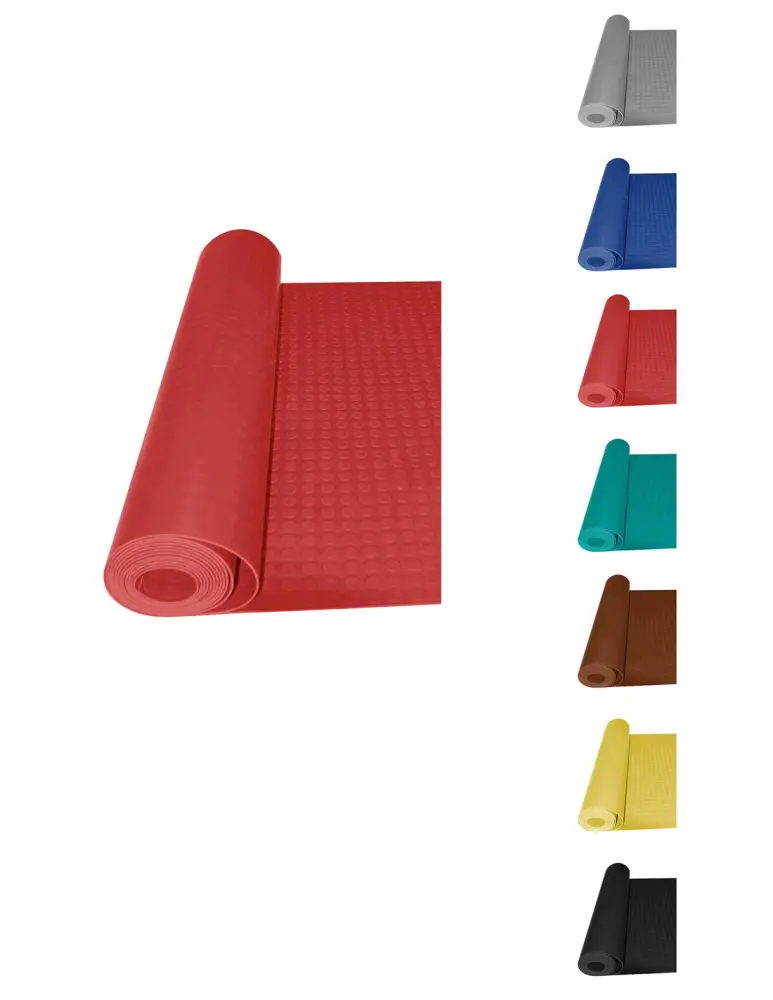 Rollo: 1x15 metros - rojo - pavimento de círculos - suelo de caucho - colo Jardin202