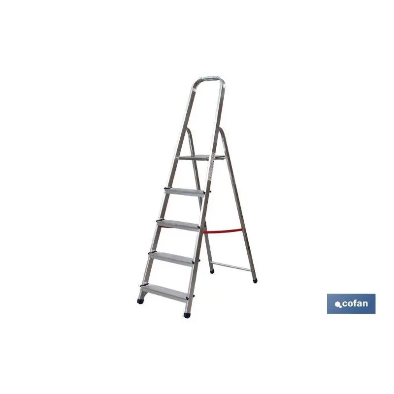 Escalera aluminio 6 peldaños y 1,37 m altura útil Cofan
