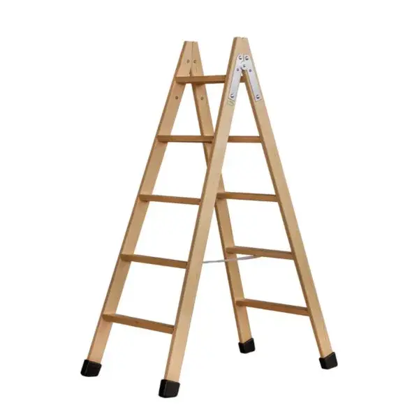 Escalera madera 5 peldaños 140 cm