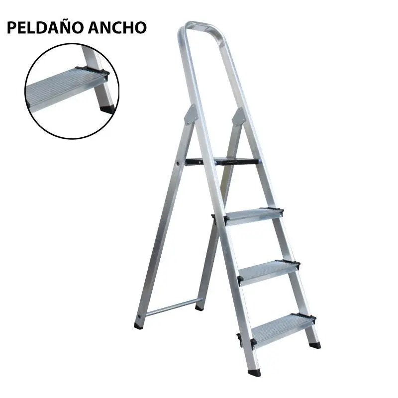 Escalera aluminio reforz sifer segur+ peldaño 12cm 5 pelda 06722 Fplus