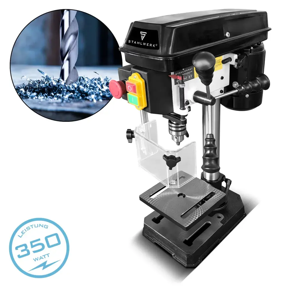 Taladradora de columna STAHLWERK BD-350 ST | Taladro de Banco Preciso 350W para Bricolaje, Construcción Metálica | Diám...