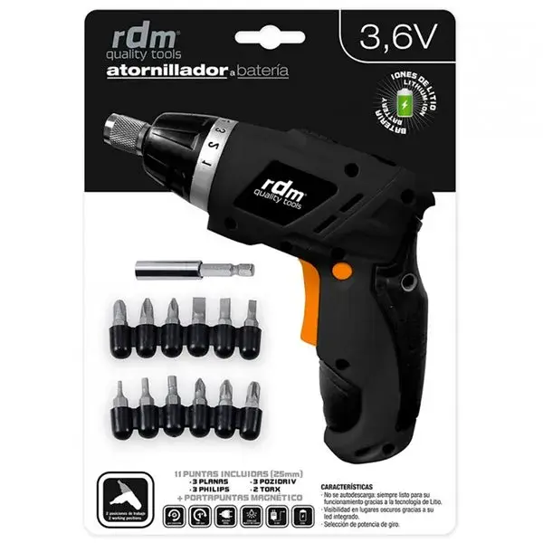 Atornillador Invertible de Baterí 3,6V Litio RDM Quality Tools