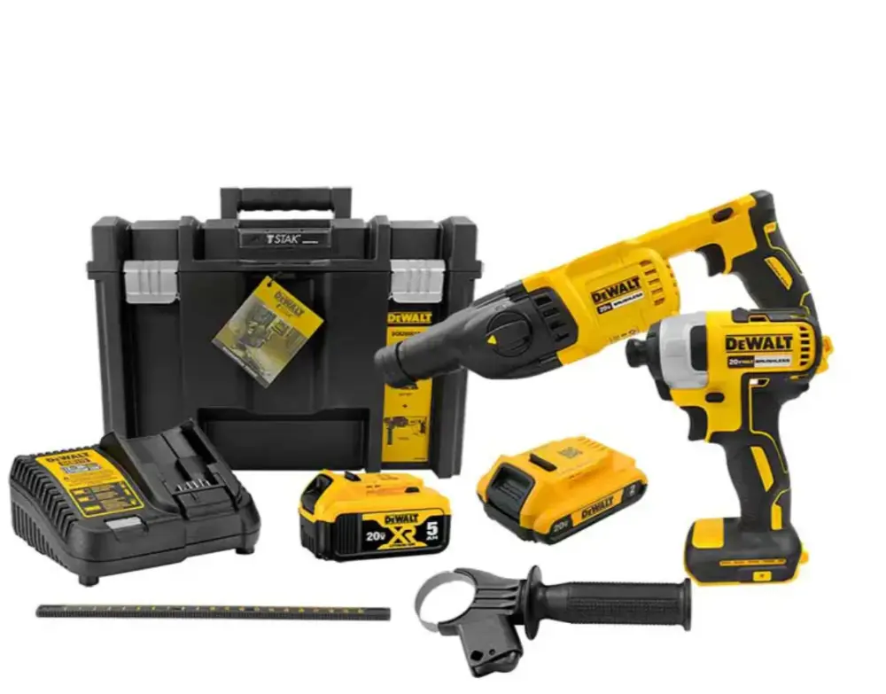 Combo de Atornillador 1/4'' + Rotomartillo SDS PLUS DEWALT DCK260D1P1T
