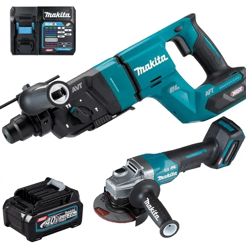 Combo Makita 40v Max HR007G Rotomartillo bluetooth SDS y Esmeril GA012GZ