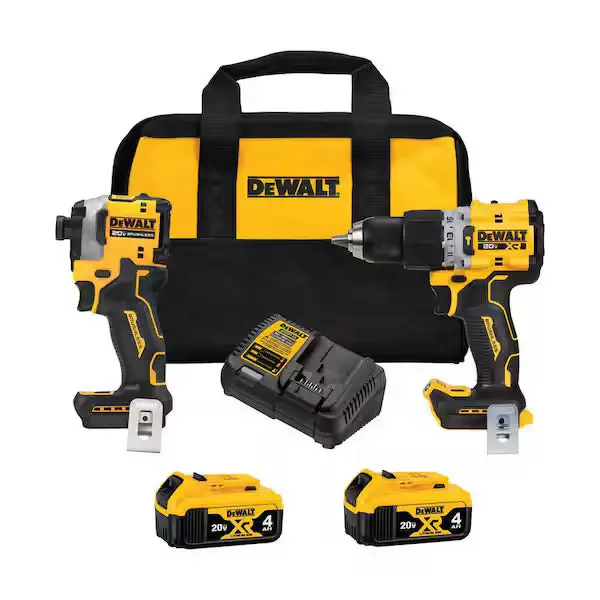 Combo Rotomartillo XR & Impacto ATOMIC DEWALT DCK2050M2 20V MAX Kit 2 Herramientas presenta 2 Baterías 4.0Ah y Bolsa)