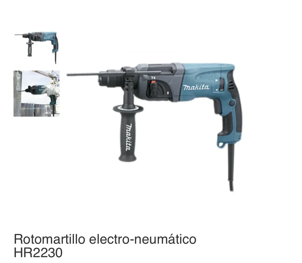 Rotomartillo SDS Plus De 7/8" 0-4, 050 IPM Lim.Torq 2.3J, C/Maletin, 440W, Makita HR2230