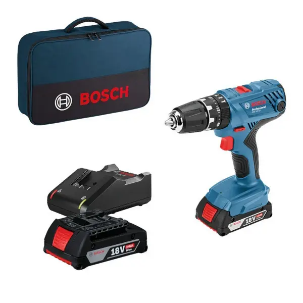 Taladro percutor 18 V 2 baterías 2 Ah Bosch
