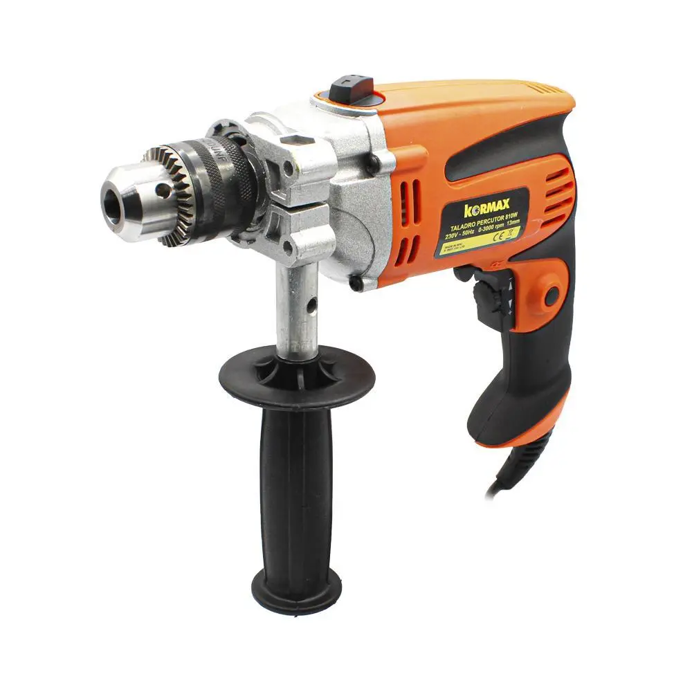 Taladro 13 mm 810w industrial + 15 acces. Maletin Kormax