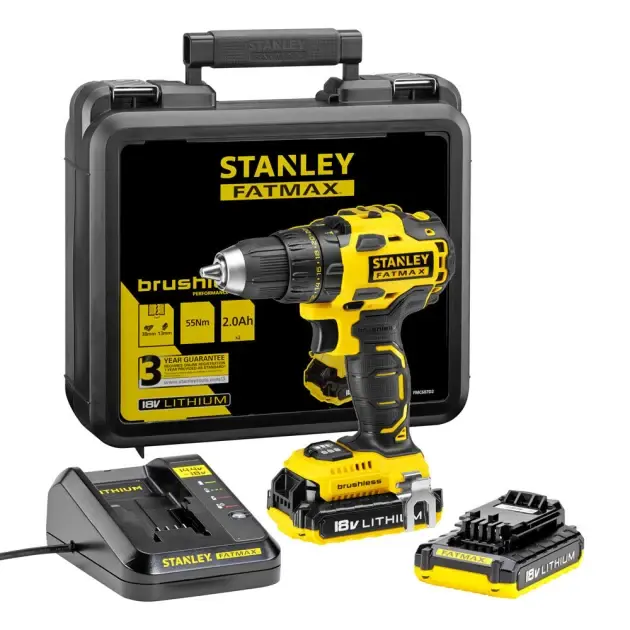 Taladro atornillador 18 v 2 baterías stanley stanley_fatmax