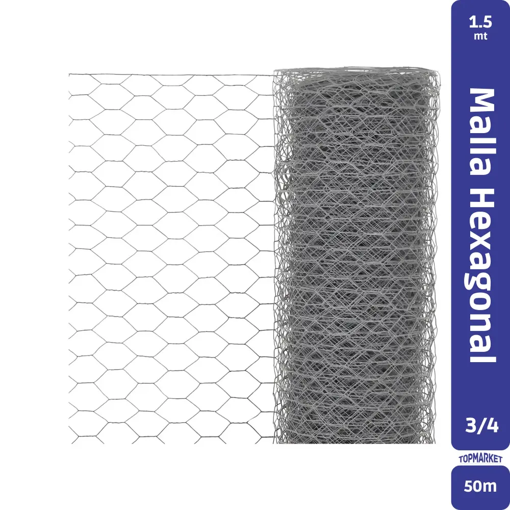 Malla Hexagonal Gallinero 3/4" 1,5x50Mt
