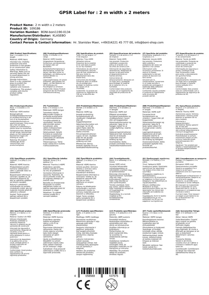 Malla De Ocultación, Cortavientos, Protector De Valla, 2m Extenso