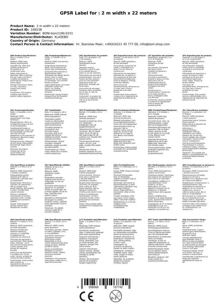 Malla De Ocultación Y Cortavientos Verde, 2x22m, Tejido Hdpe