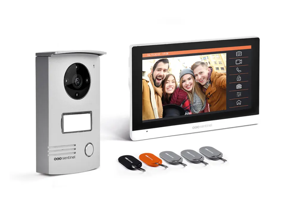 Kit de Seguridad Residencial Scs sentinel-videoportero alámbrico-visiodoor 7+ rfid