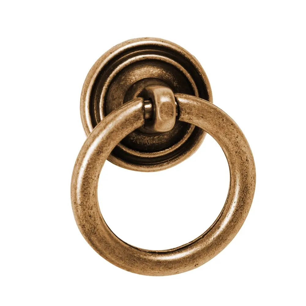 Tirador anillo laton antiguo 32mm, lote de 36 con Cierre Suave