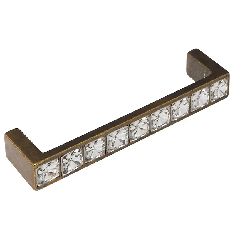 Tirador de Cocina Seria mara tirador cristal de bohemia. Acabado bronce