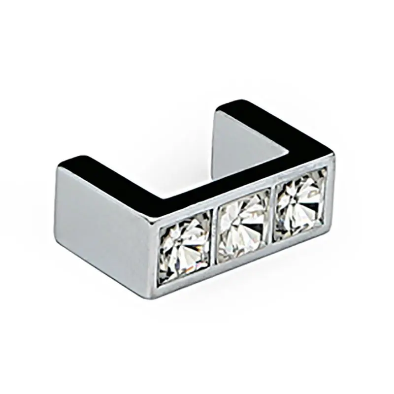 Tirador zamak cristal bohemia 32mm cromo 3 cristales de bohemia. para Puertas Pesadas