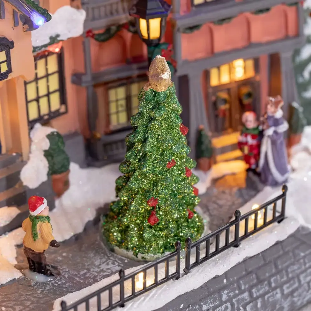 Decoración navideñ Homcom con luces LED colorido 33x38,5x20,5 cm