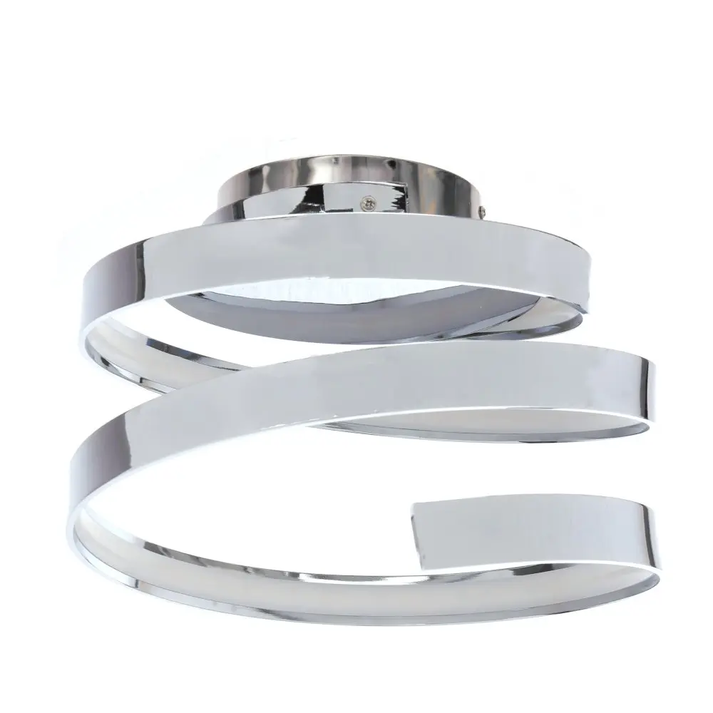 Lámpara de Diseño Lampara techo LED spire 22w redonda. Acabado cromado 4200k