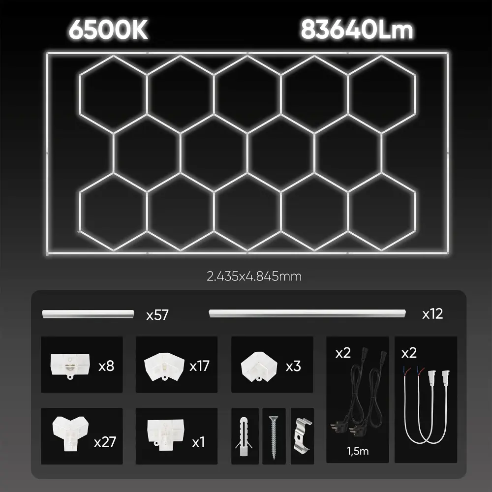 SET DE LUCES LED HEXAGONALES PARA TECHO - 54805