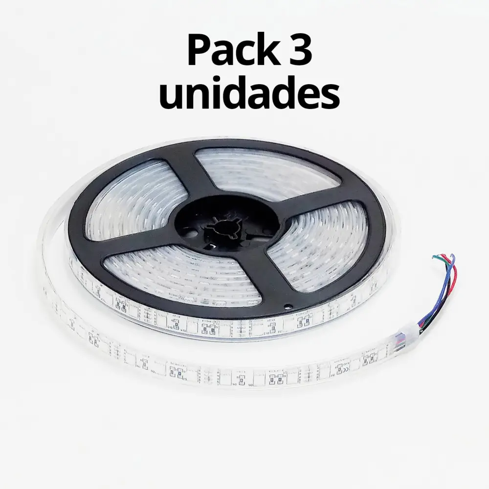 Tira LED versatile rgb - 11w/ml - alargado. 5mts - ip68 - pack 3 uni - azabak (Funciona con USB)