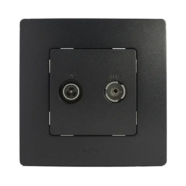 Base intermedia tv-fm/sat negro legrand