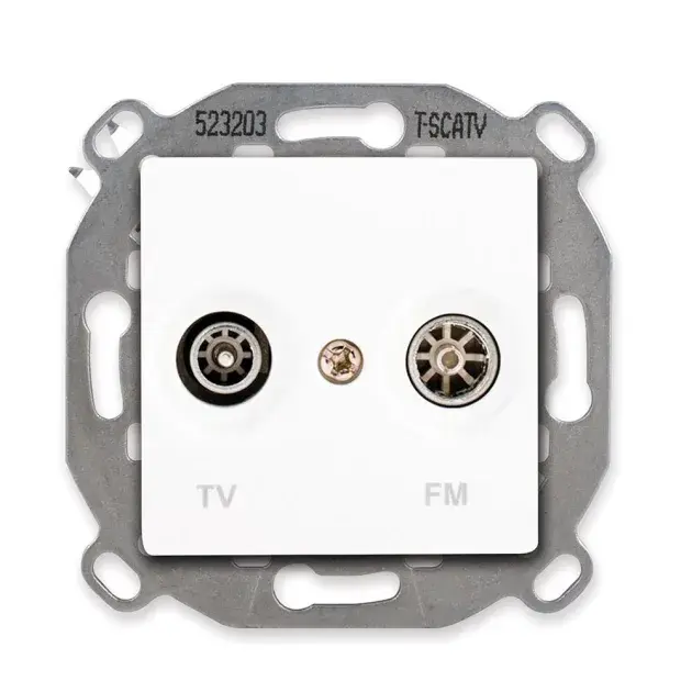 Toma tv/fm delta viva siemens blanco