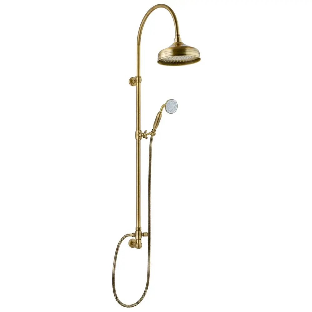 Base de Montaje Colonna doccia oro orientabile con soffione Lord, doccino e termostatico TM3C