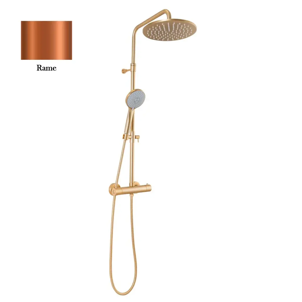 Colonna doccia rame orientabile con soffione, doccino e termostatico TM3C Fácil Instalación