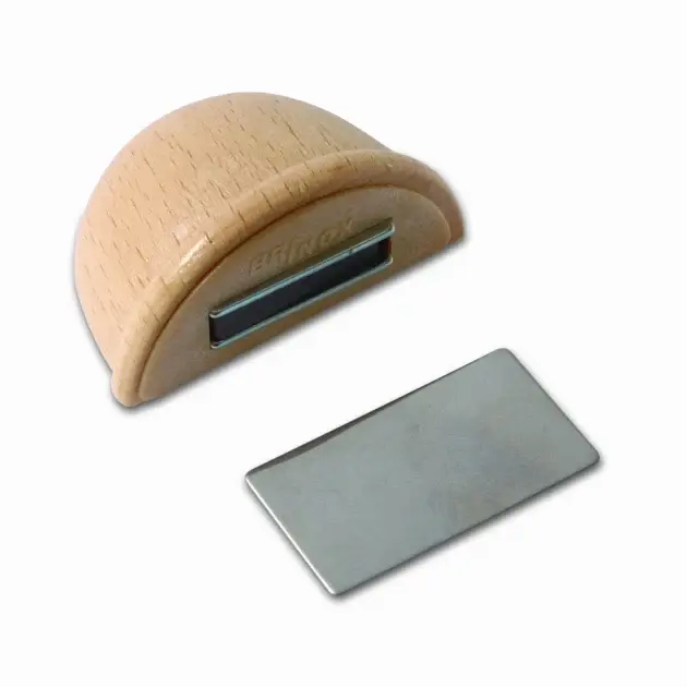 Tope retenedor con imán adhesivo madera haya