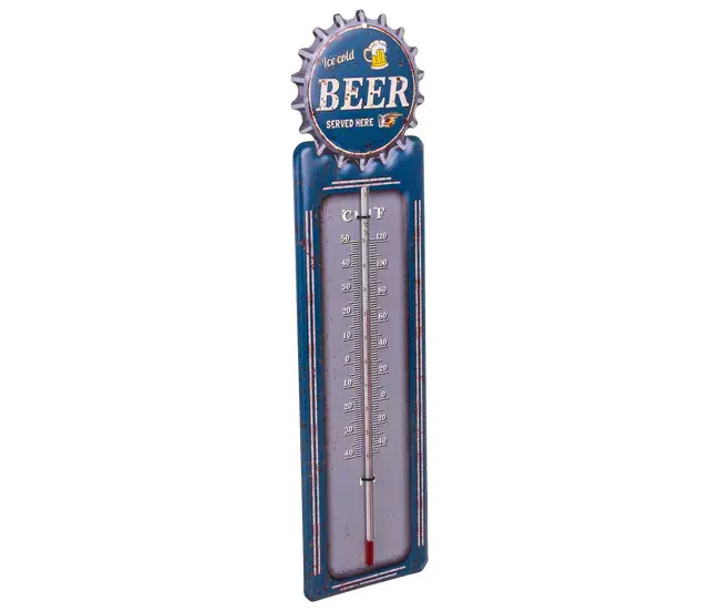 Resistente al Agua Termometro de pared de acero azulu 47,5x15x1