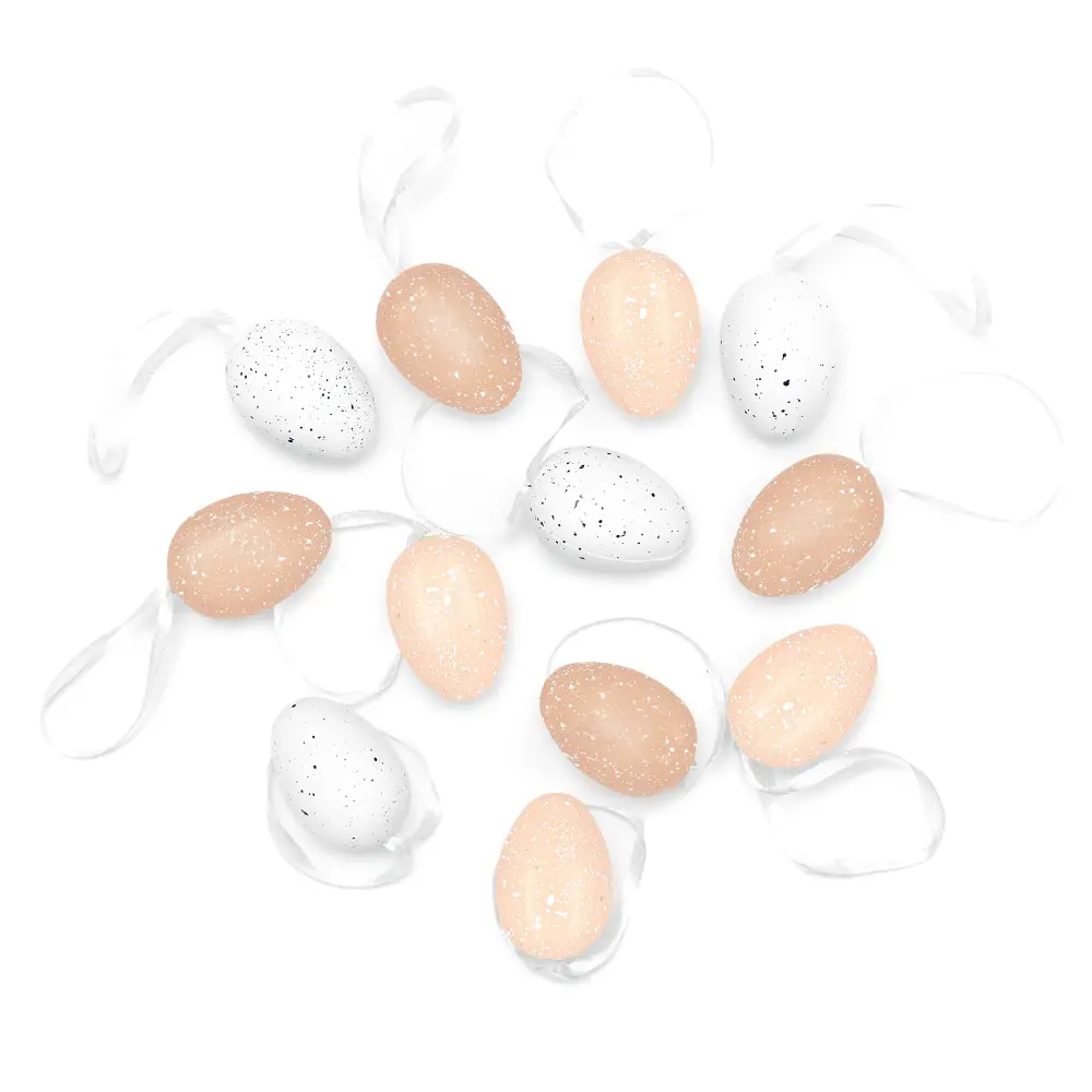 Caja Hermética Decoraciones de Pascua Huevo tubo tres colores marrón 12 uds.