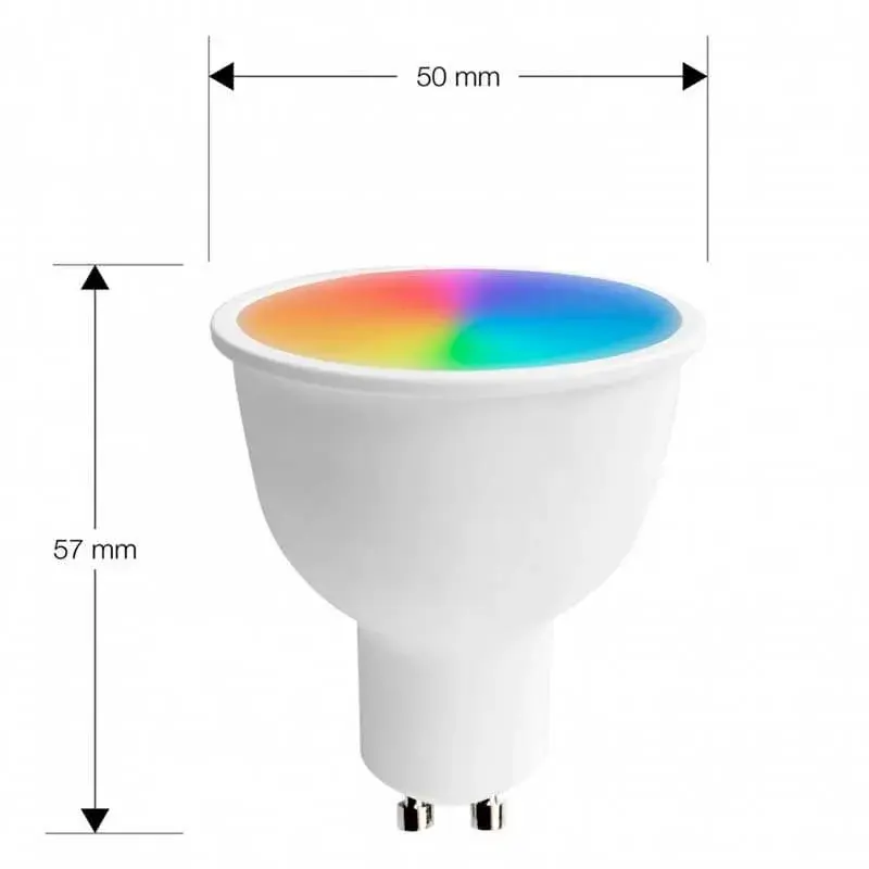 Pack de 3 bombillas tipo foco inteligentes 7hSevenOn Home GU10 luz arcoíris control ví App
