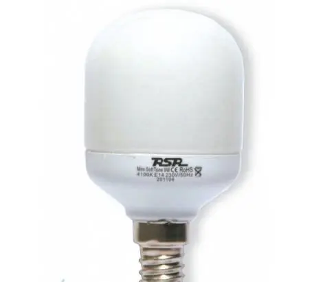 Tubo Luz Natural ESFERICA AHORRO 9w E-14 2800K