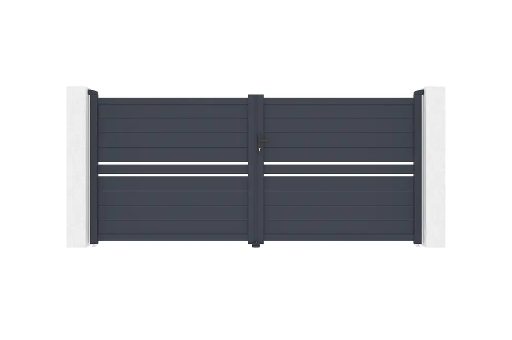 Puerta abatible 3,5m cimone al.160cm aluminio + cancela 1m al.160cm | Instalación Fácil y Rápida