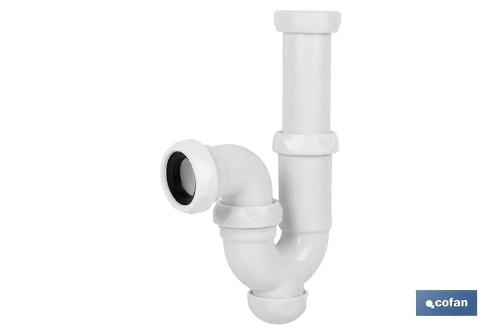 Sifón curvo con salida ø32-40 y válvula lavabo bidé 1 1/2 x 70 Cofan