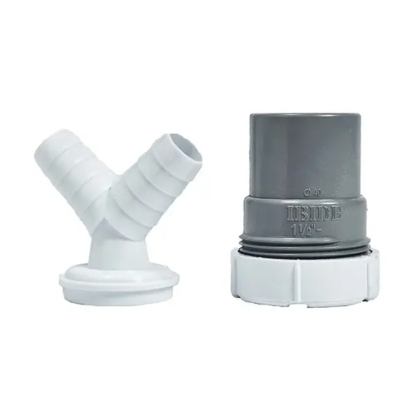 Enlace mixto macho pvc doble toma auxiliar 1 1/2-40