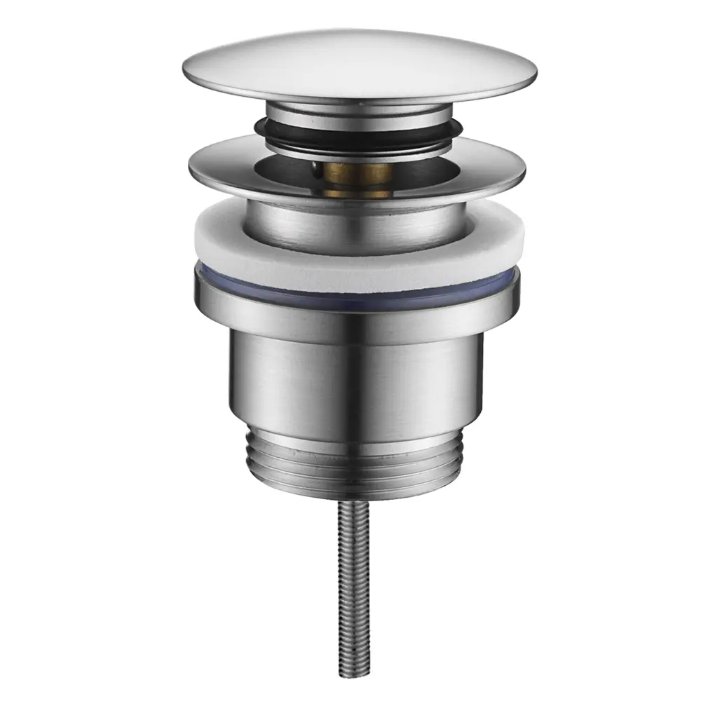 Kibath válvula clic clac lavabo bidet acabado niquel cepillado de latón