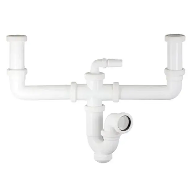 Sifón doble curvo extensible